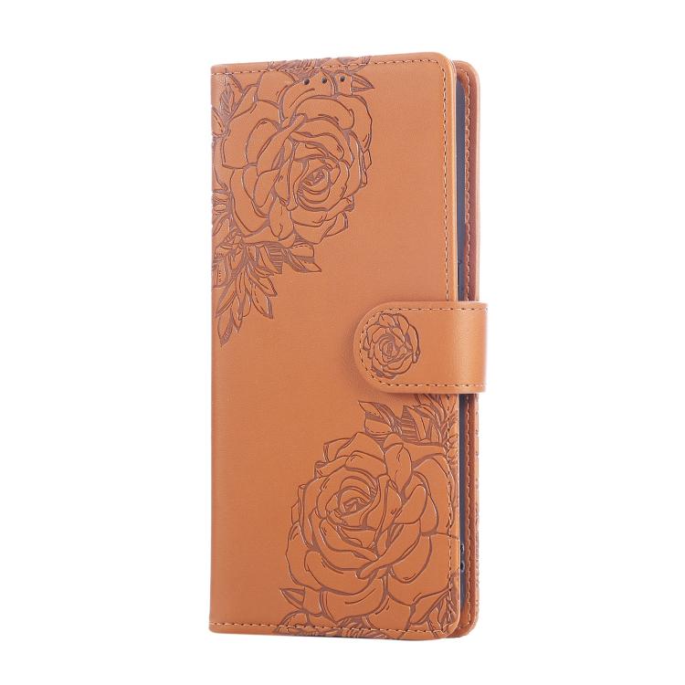 For OPPO Reno8 5G Rose Flower Embossed 3-Card Slots Leather Phone Case