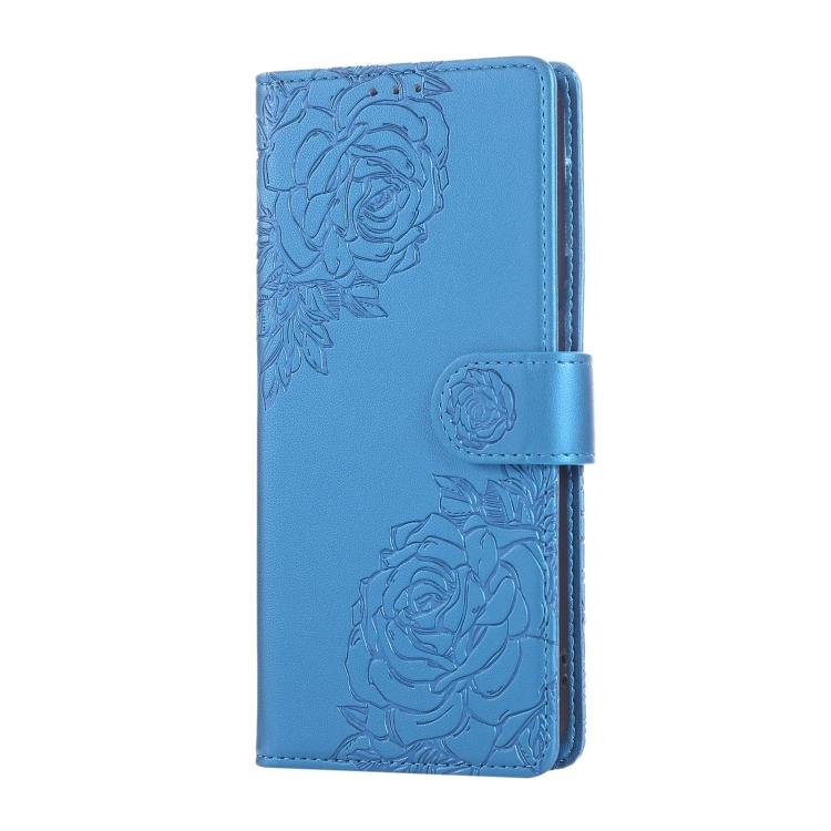 For OPPO Reno8 5G Rose Flower Embossed 3-Card Slots Leather Phone Case