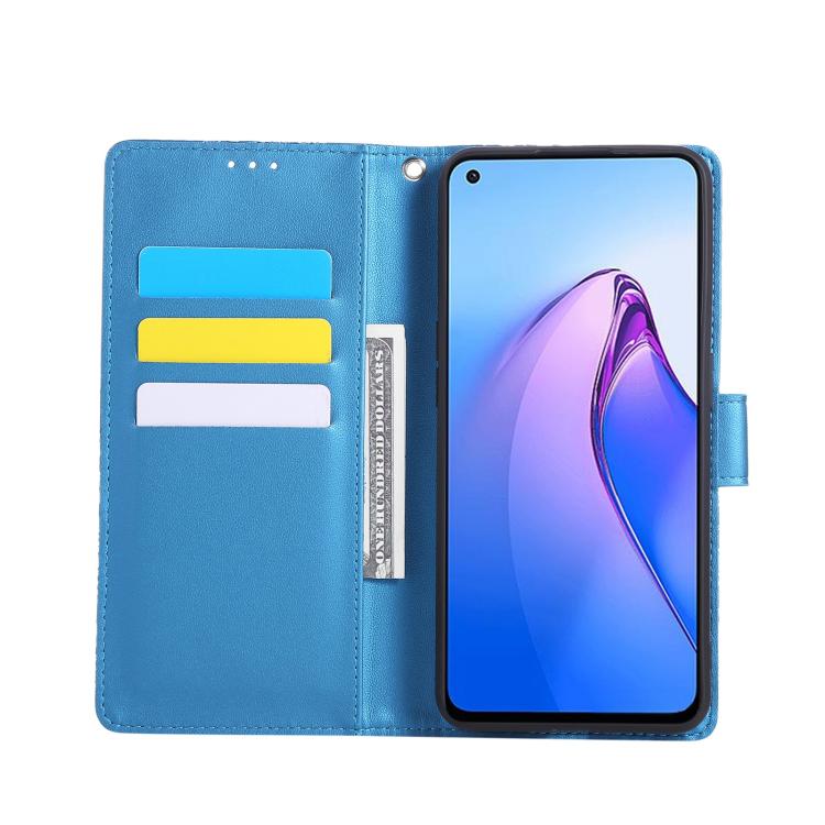 For OPPO Reno8 5G Rose Flower Embossed 3-Card Slots Leather Phone Case