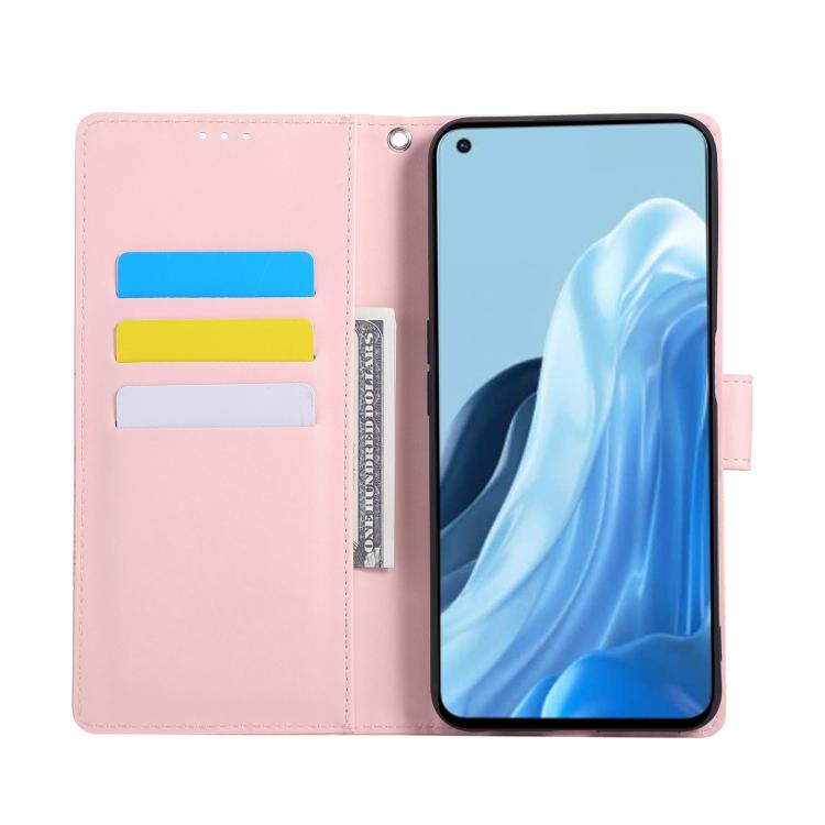 For OPPO Reno7 4G / F21 Pro 4G Rose Flower Embossed 3-Card Slots Leather Phone Case