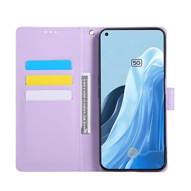 For OPPO Reno7 5G / Find X5 Lite Rose Flower Embossed 3-Card Slots Leather Phone Case