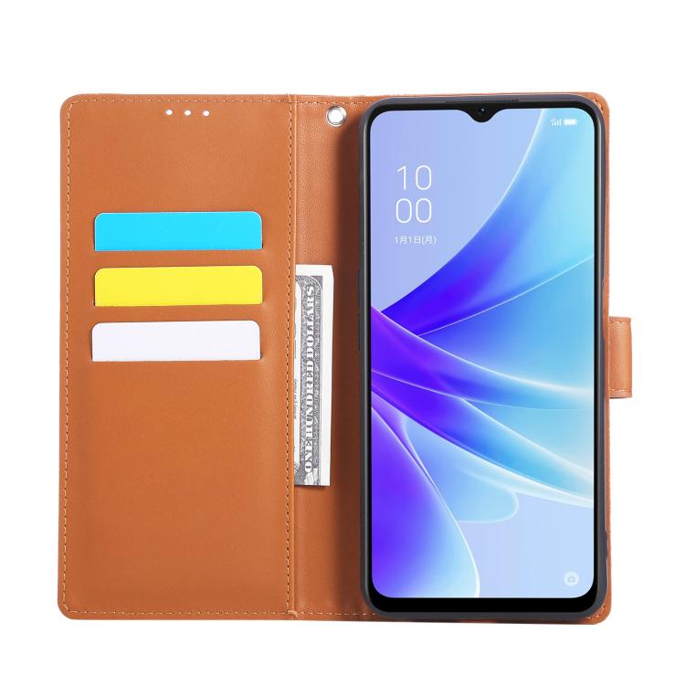 For OPPO A77 Rose Flower Embossed 3-Card Slots Leather Phone Case
