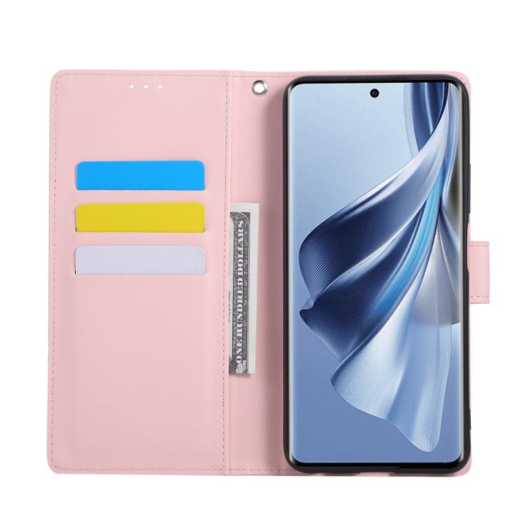 For OPPO Reno10 5G Global Rose Flower Embossed 3-Card Slots Leather Phone Case
