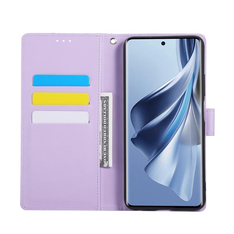 For OPPO Reno10 5G Global Rose Flower Embossed 3-Card Slots Leather Phone Case