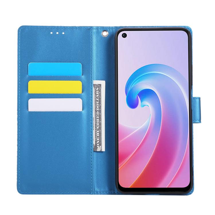 For OPPO A96 5G Rose Flower Embossed 3-Card Slots Leather Phone Case