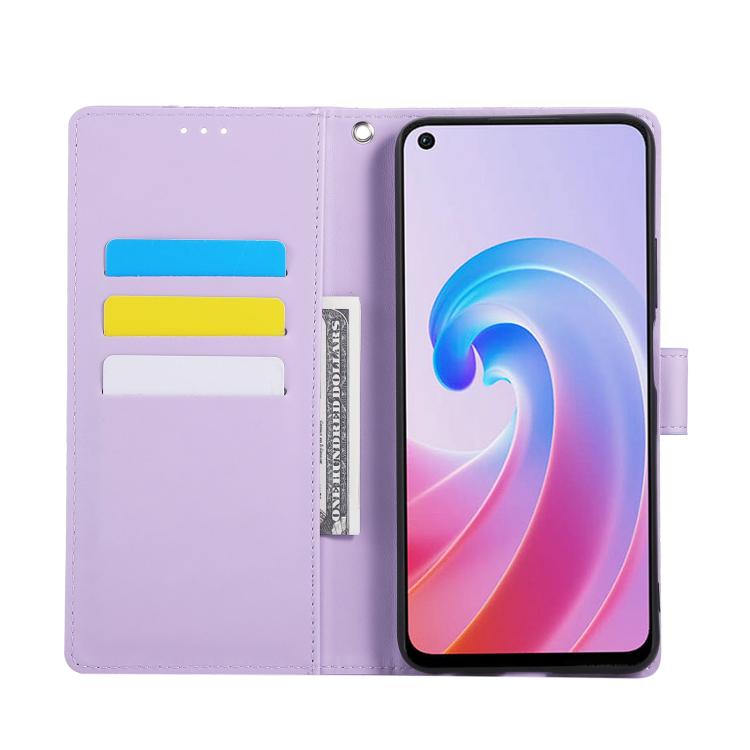 For OPPO A96 5G Rose Flower Embossed 3-Card Slots Leather Phone Case