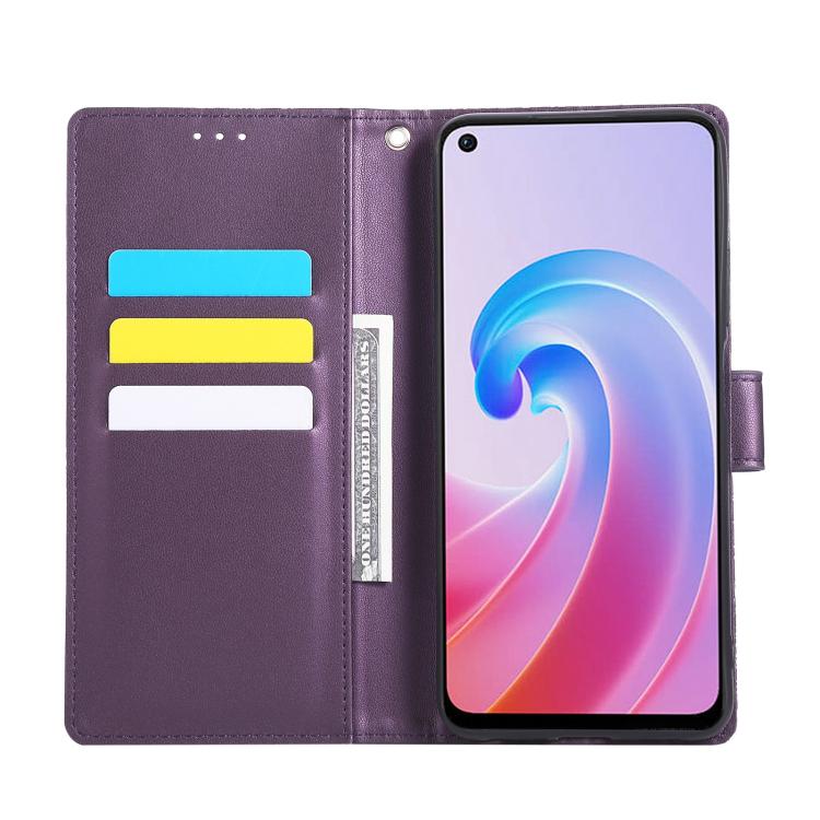 For OPPO A96 5G Rose Flower Embossed 3-Card Slots Leather Phone Case