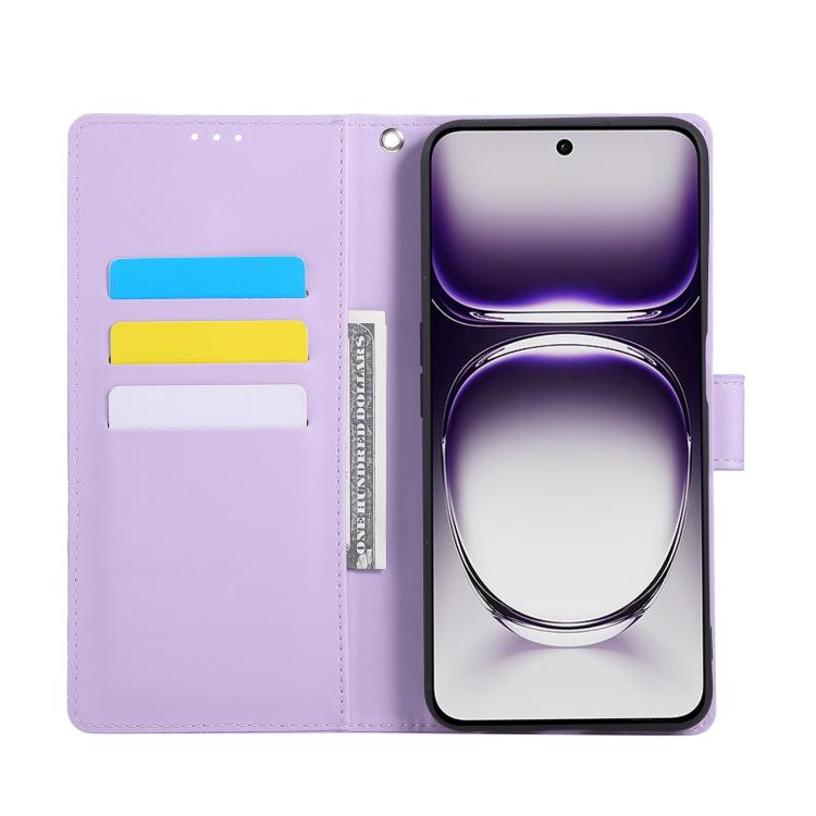 For OPPO Reno12 5G Global Rose Flower Embossed 3-Card Slots Leather Phone Case