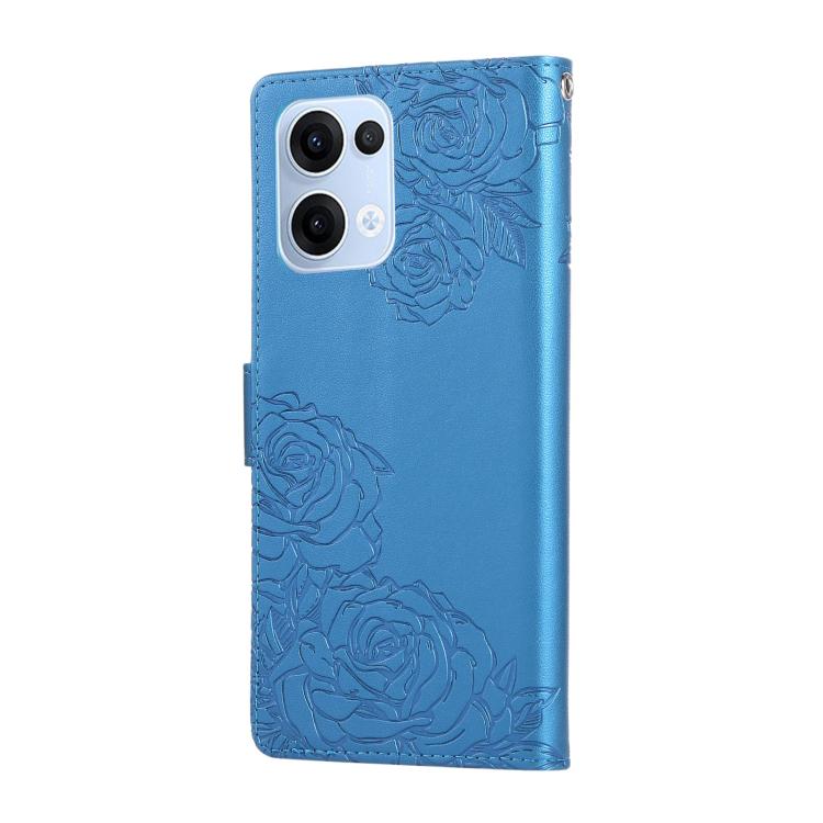 For OPPO Reno13 5G Global Rose Flower Embossed 3-Card Slots Leather Phone Case