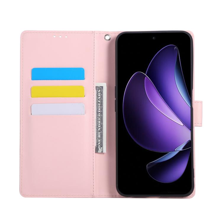 For OPPO Reno13 5G Global Rose Flower Embossed 3-Card Slots Leather Phone Case