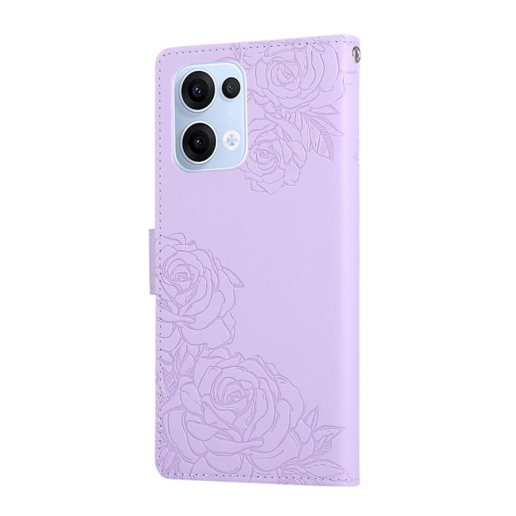 For OPPO Reno13 5G Global Rose Flower Embossed 3-Card Slots Leather Phone Case