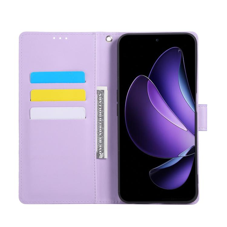 For OPPO Reno13 5G Global Rose Flower Embossed 3-Card Slots Leather Phone Case
