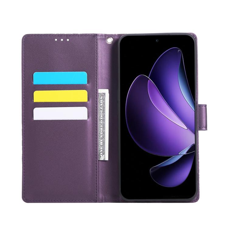 For OPPO Reno13 5G Global Rose Flower Embossed 3-Card Slots Leather Phone Case