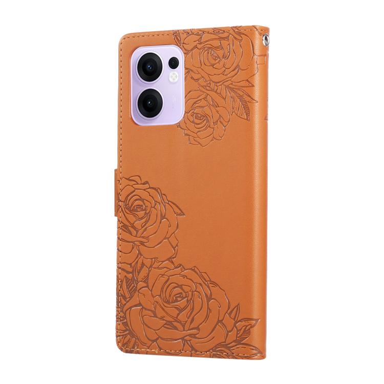 For OPPO Reno13 F 5G Global Rose Flower Embossed 3-Card Slots Leather Phone Case