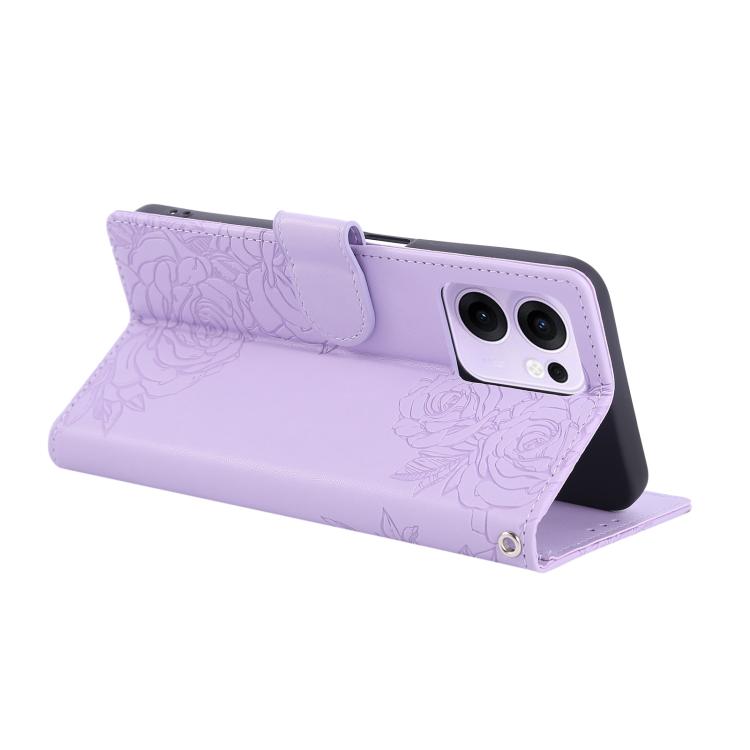For OPPO Reno13 F 5G Global Rose Flower Embossed 3-Card Slots Leather Phone Case