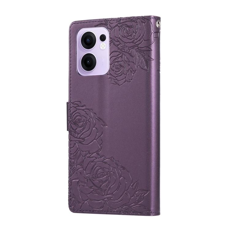 For OPPO Reno13 F 5G Global Rose Flower Embossed 3-Card Slots Leather Phone Case