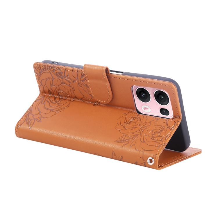 For OPPO Reno13 Pro 5G Global Rose Flower Embossed 3-Card Slots Leather Phone Case