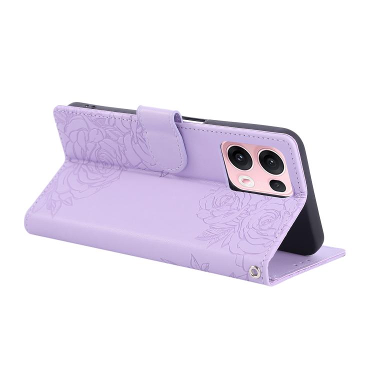 For OPPO Reno13 Pro 5G Global Rose Flower Embossed 3-Card Slots Leather Phone Case