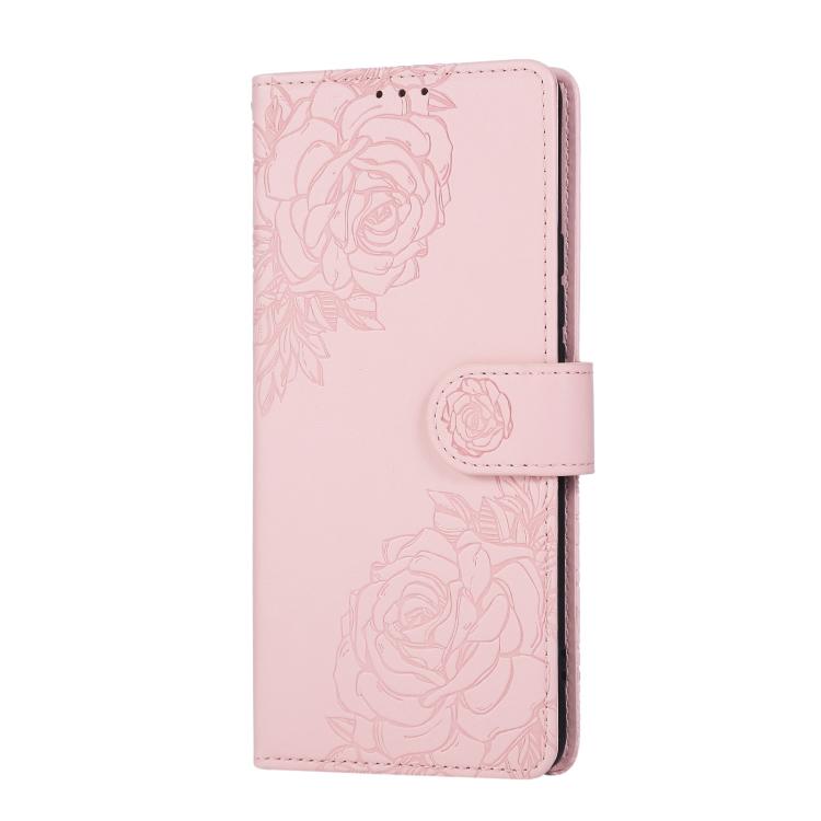 For OPPO Reno11 Pro Global Rose Flower Embossed 3-Card Slots Leather Phone Case