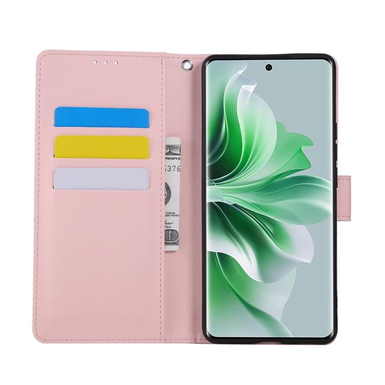 For OPPO Reno11 Pro Global Rose Flower Embossed 3-Card Slots Leather Phone Case