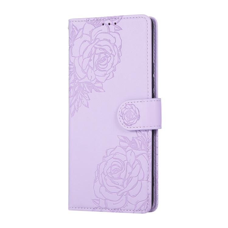 For OPPO Reno11 Pro Global Rose Flower Embossed 3-Card Slots Leather Phone Case