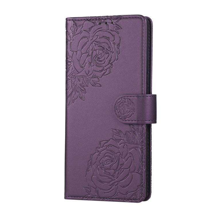 For OPPO Reno11 Pro Global Rose Flower Embossed 3-Card Slots Leather Phone Case