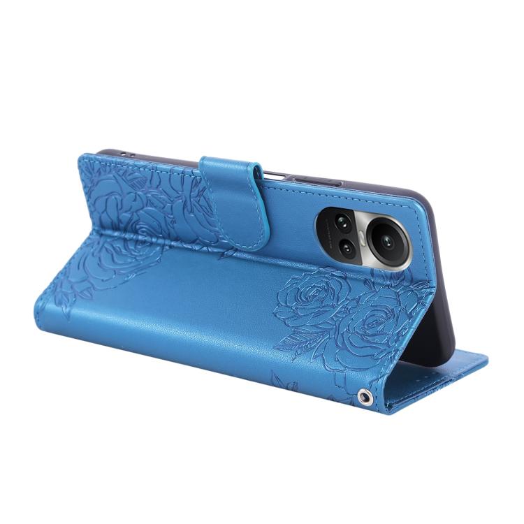 For OPPO Reno10 Pro+ Rose Flower Embossed 3-Card Slots Leather Phone Case