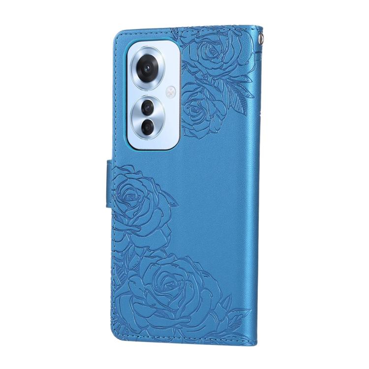 For OPPO Reno11 F Global / F25 Pro 5G Rose Flower Embossed 3-Card Slots Leather Phone Case