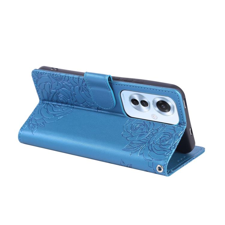 For OPPO Reno11 F Global / F25 Pro 5G Rose Flower Embossed 3-Card Slots Leather Phone Case