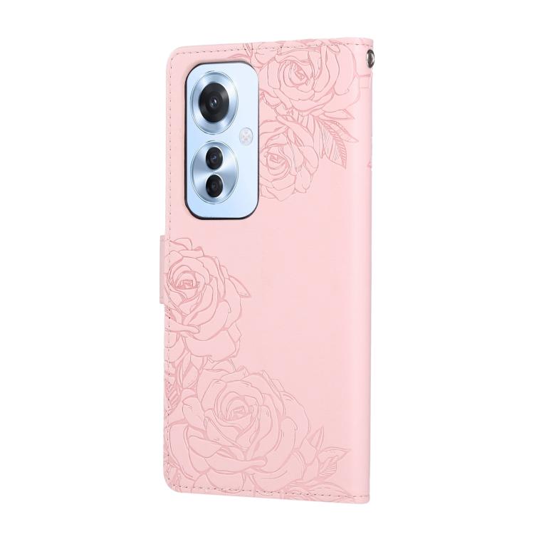 For OPPO Reno11 F Global / F25 Pro 5G Rose Flower Embossed 3-Card Slots Leather Phone Case