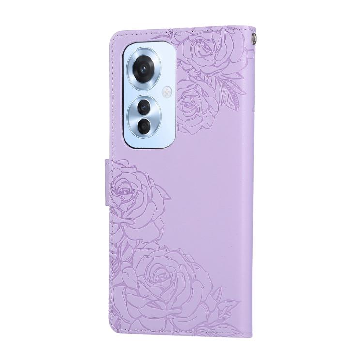 For OPPO Reno11 F Global / F25 Pro 5G Rose Flower Embossed 3-Card Slots Leather Phone Case