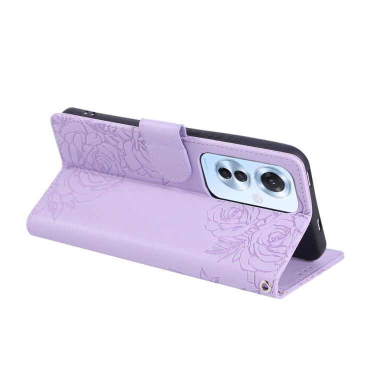 For OPPO Reno11 F Global / F25 Pro 5G Rose Flower Embossed 3-Card Slots Leather Phone Case