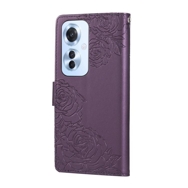 For OPPO Reno11 F Global / F25 Pro 5G Rose Flower Embossed 3-Card Slots Leather Phone Case
