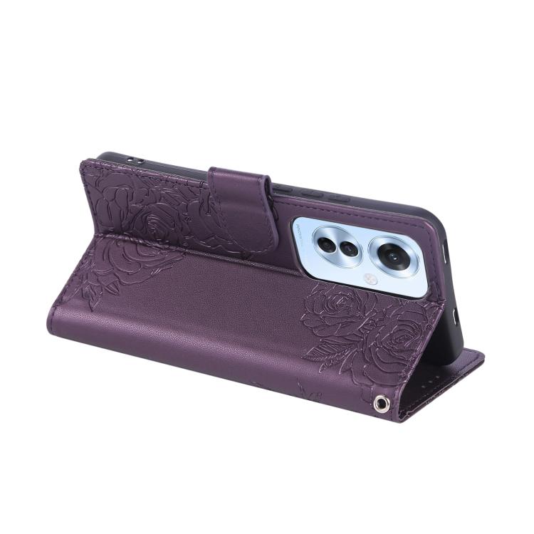 For OPPO Reno11 F Global / F25 Pro 5G Rose Flower Embossed 3-Card Slots Leather Phone Case
