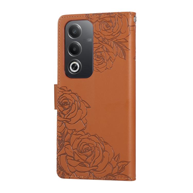 For OPPO A3 Pro 5G India Rose Flower Embossed 3-Card Slots Leather Phone Case