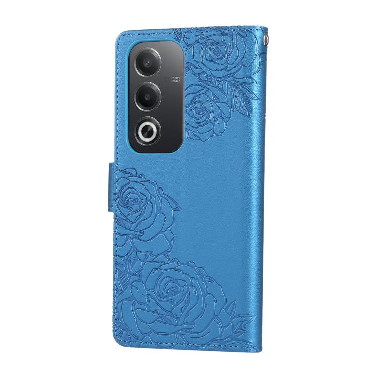 For OPPO A3 Pro 5G India Rose Flower Embossed 3-Card Slots Leather Phone Case