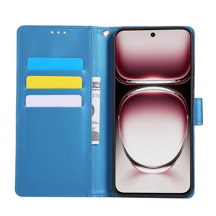 For OPPO A3 Pro 5G India Rose Flower Embossed 3-Card Slots Leather Phone Case