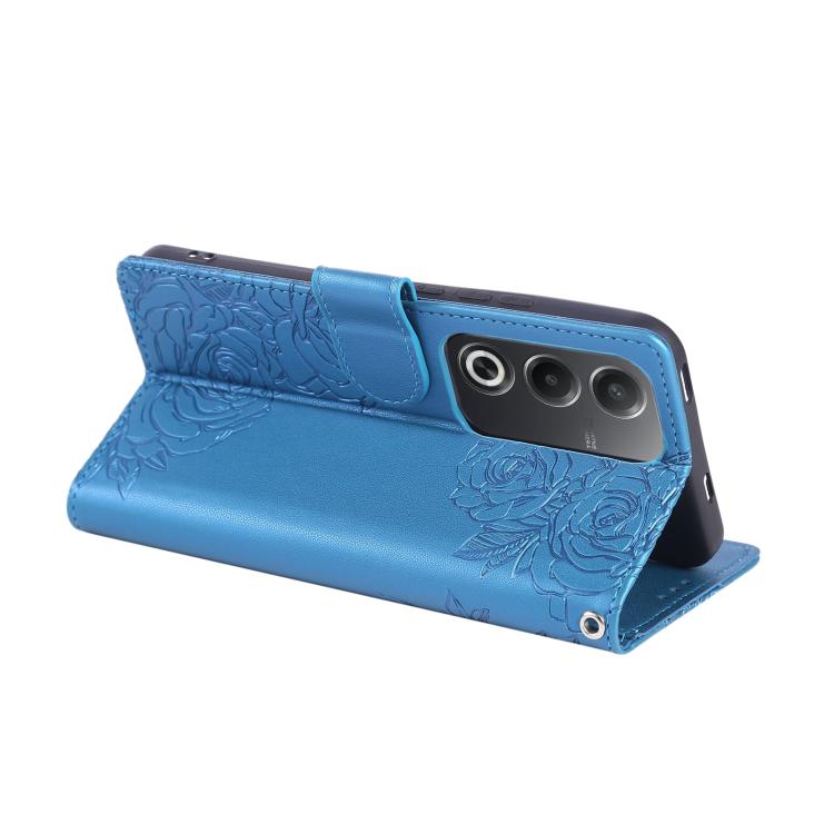 For OPPO A3 Pro 5G India Rose Flower Embossed 3-Card Slots Leather Phone Case