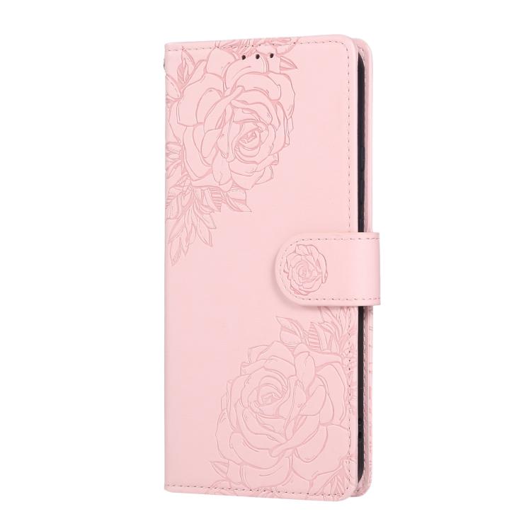 For OPPO A3 Pro 5G India Rose Flower Embossed 3-Card Slots Leather Phone Case