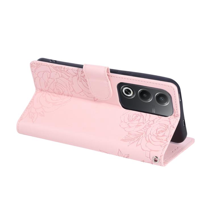 For OPPO A3 Pro 5G India Rose Flower Embossed 3-Card Slots Leather Phone Case