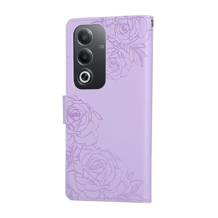 For OPPO A3 Pro 5G India Rose Flower Embossed 3-Card Slots Leather Phone Case