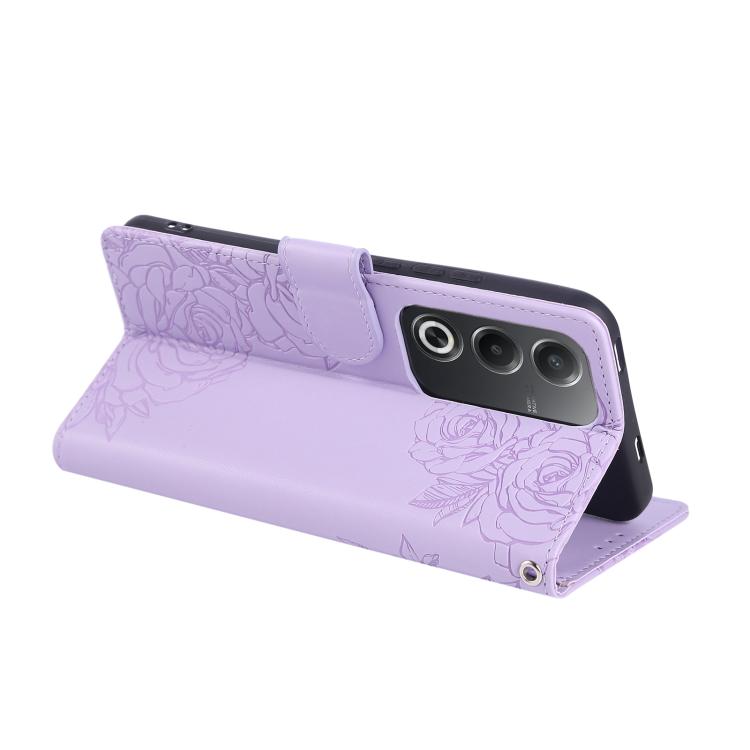 For OPPO A3 Pro 5G India Rose Flower Embossed 3-Card Slots Leather Phone Case