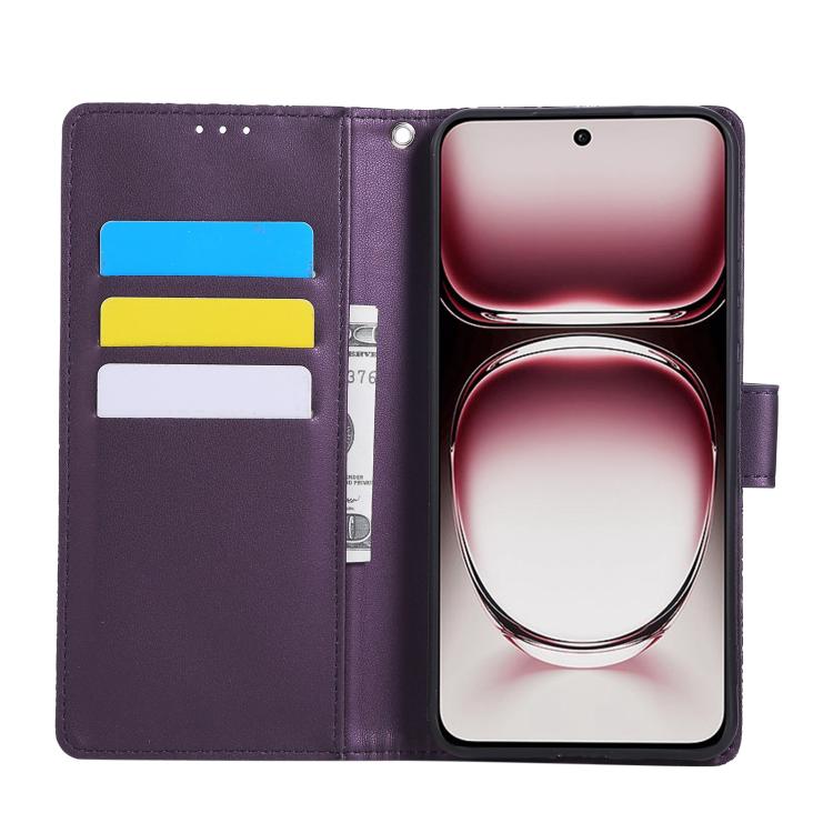 For OPPO A3 Pro 5G India Rose Flower Embossed 3-Card Slots Leather Phone Case