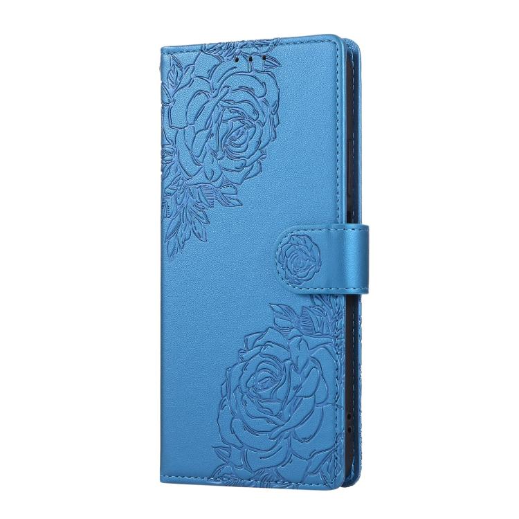 For OPPO A78 4G Rose Flower Embossed 3-Card Slots Leather Phone Case