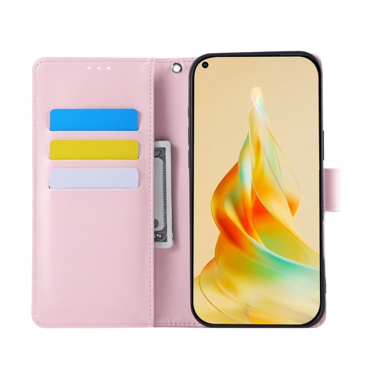 For OPPO A78 4G Rose Flower Embossed 3-Card Slots Leather Phone Case
