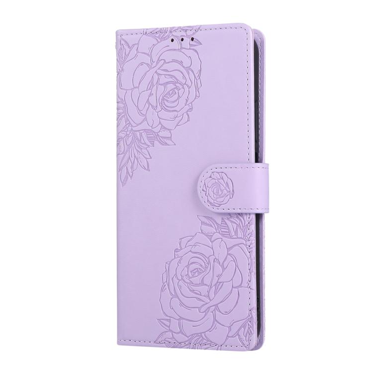 For OPPO A78 4G Rose Flower Embossed 3-Card Slots Leather Phone Case