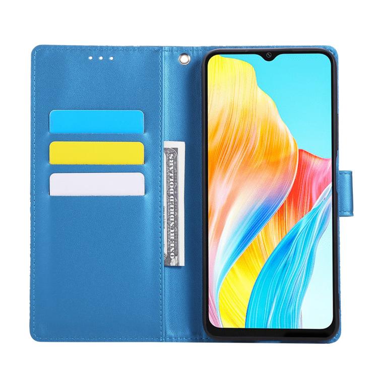 For OPPO A78 5G Rose Flower Embossed 3-Card Slots Leather Phone Case