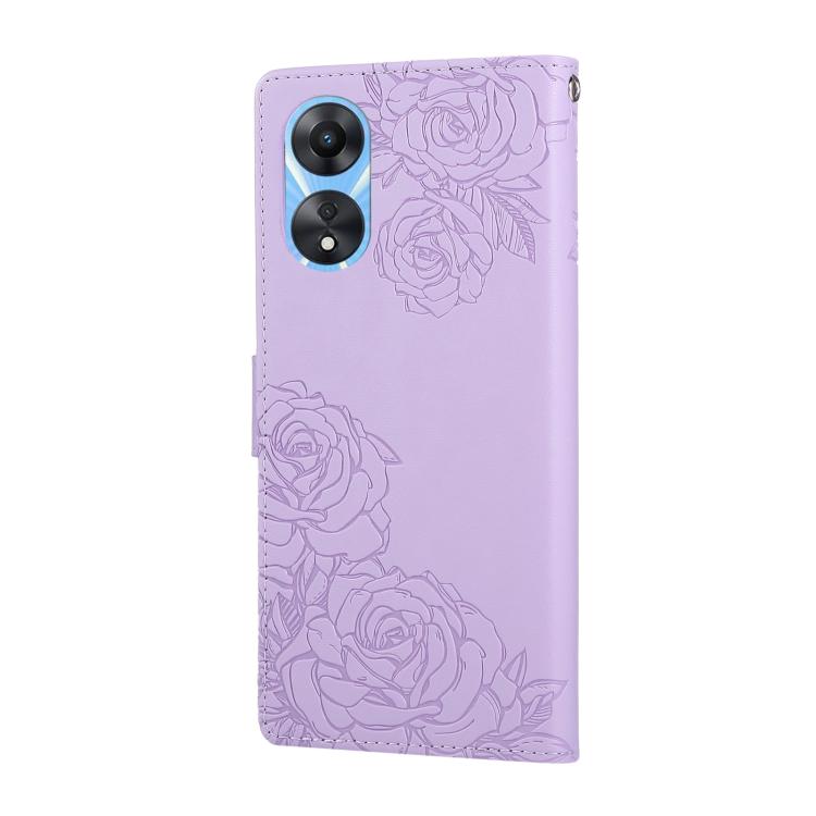 For OPPO A78 5G Rose Flower Embossed 3-Card Slots Leather Phone Case