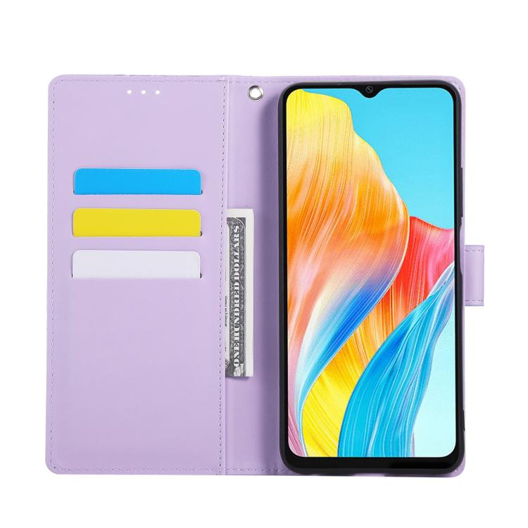 For OPPO A78 5G Rose Flower Embossed 3-Card Slots Leather Phone Case