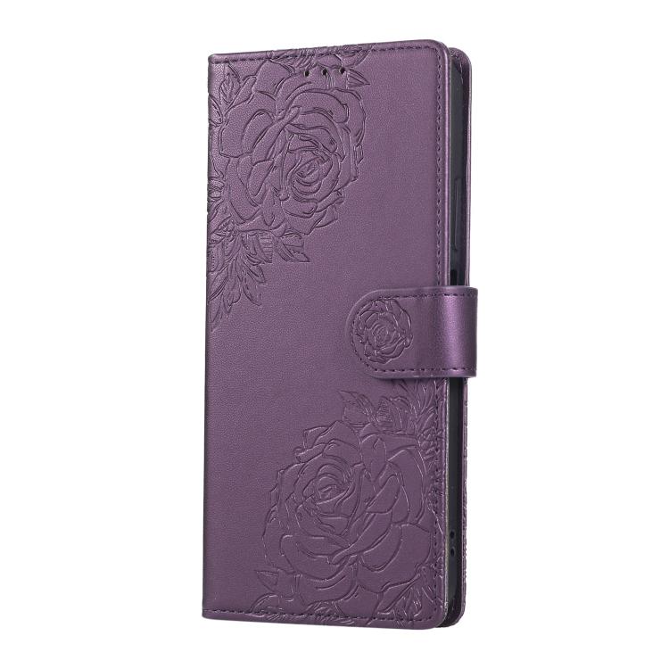 For OPPO A78 5G Rose Flower Embossed 3-Card Slots Leather Phone Case